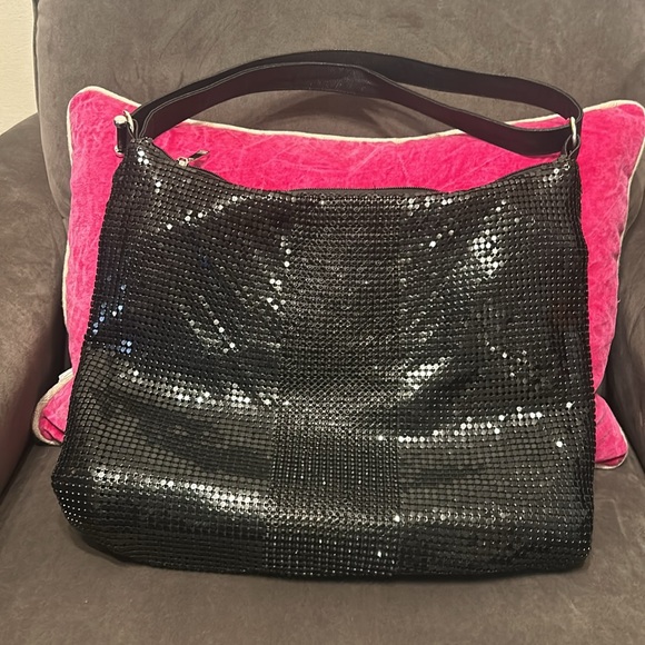 Handbags - Black metal mesh and rhinestone bag